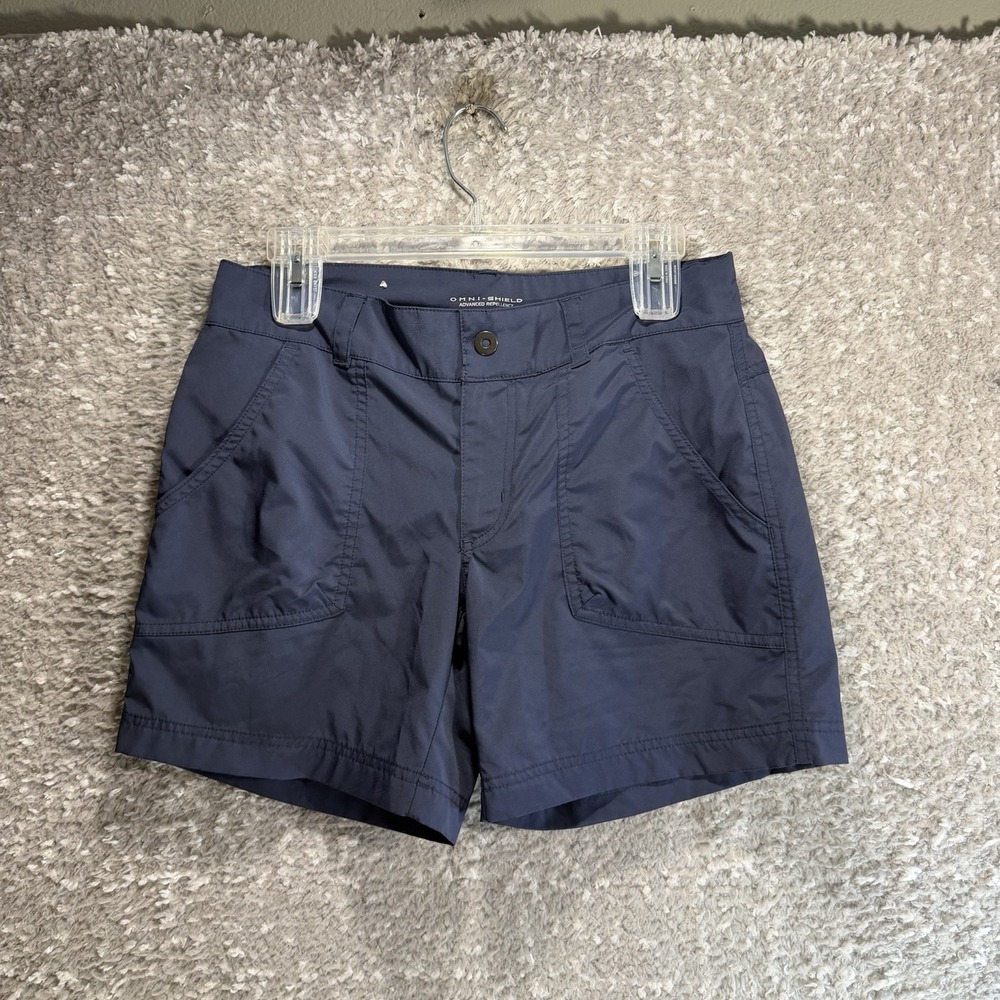 Columbia Omni-Shield Advanced Repellency Chino Shorts Gray Blue 4 Outdoor XK0781